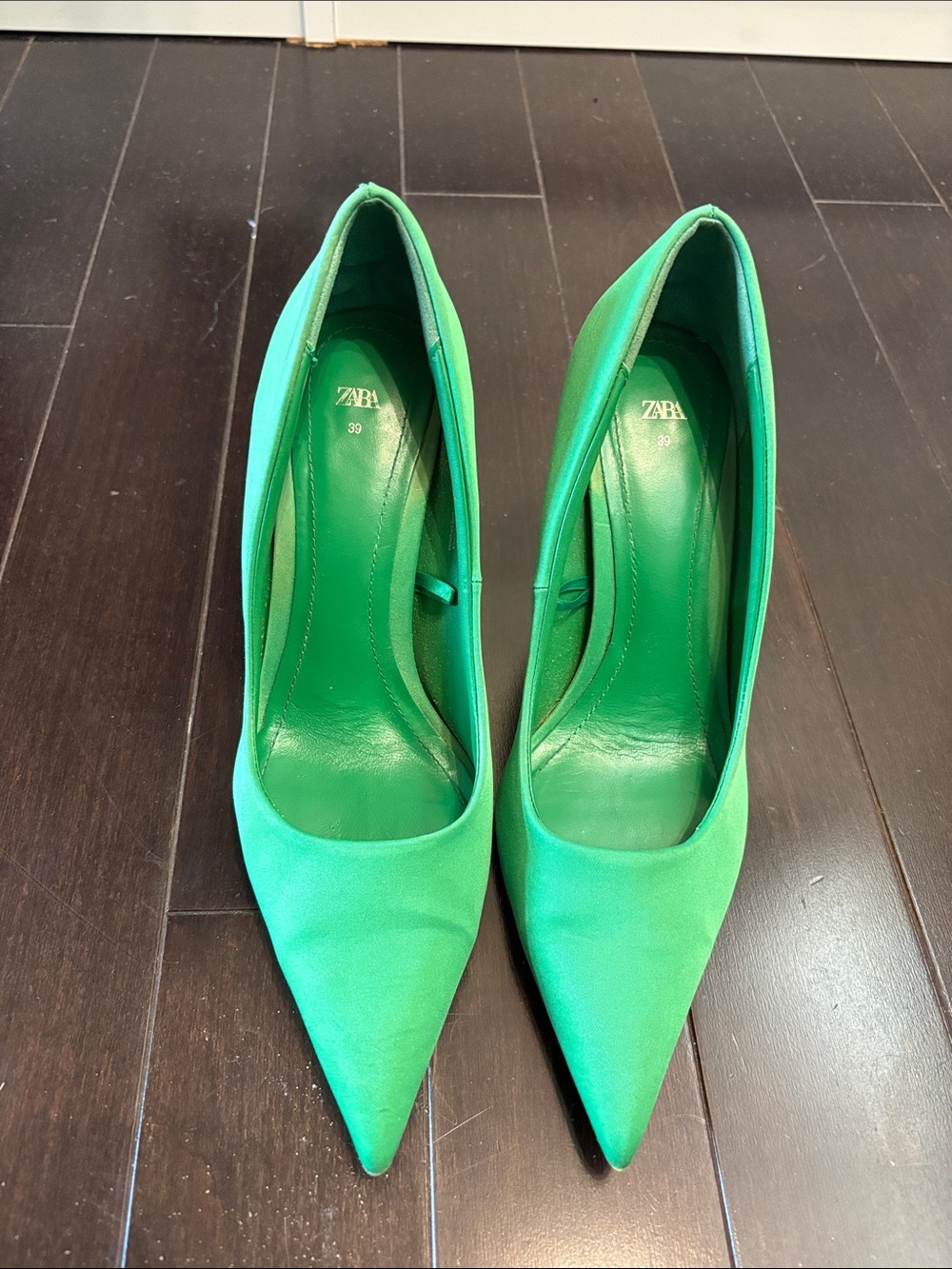 Zara Emerald Pointed-Toe Stiletto Pumps EU39